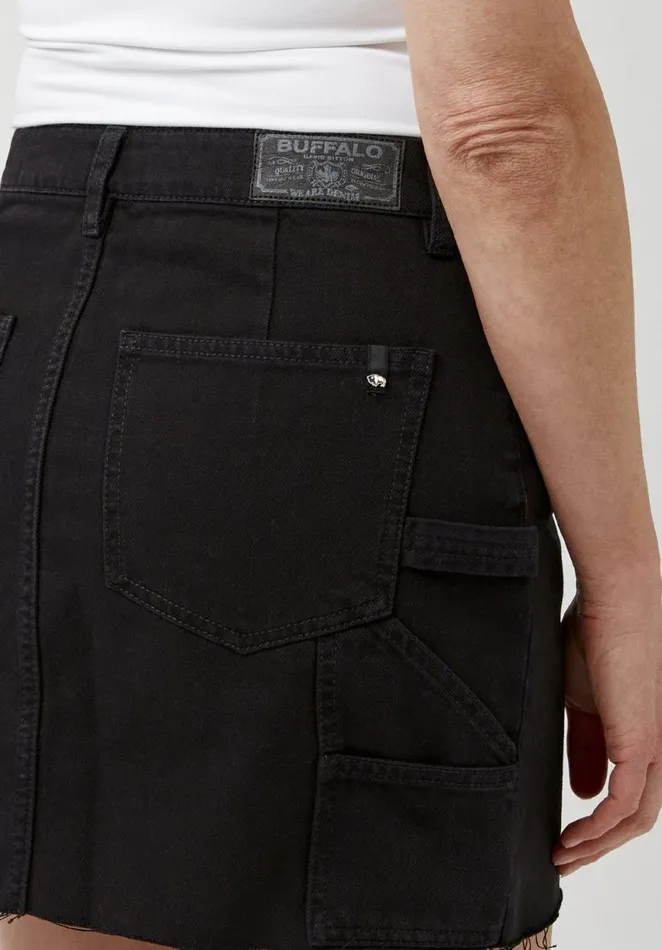 Women Midrise Suki Denim Skirt Black Buffalo David Bitton Dresses and Jumpsuits