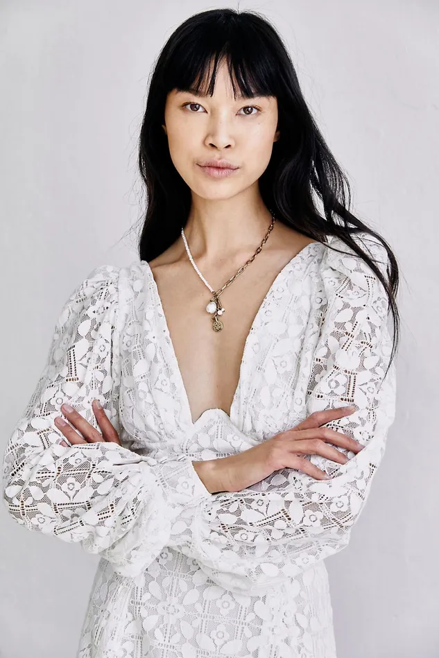 Women Mini Dresses Free People Nadine Mini Dress White