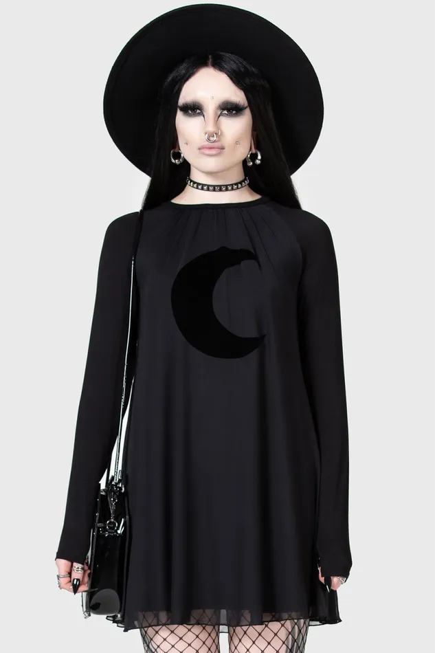 Women Mini Killstar Lunar Apex Raglan Dress