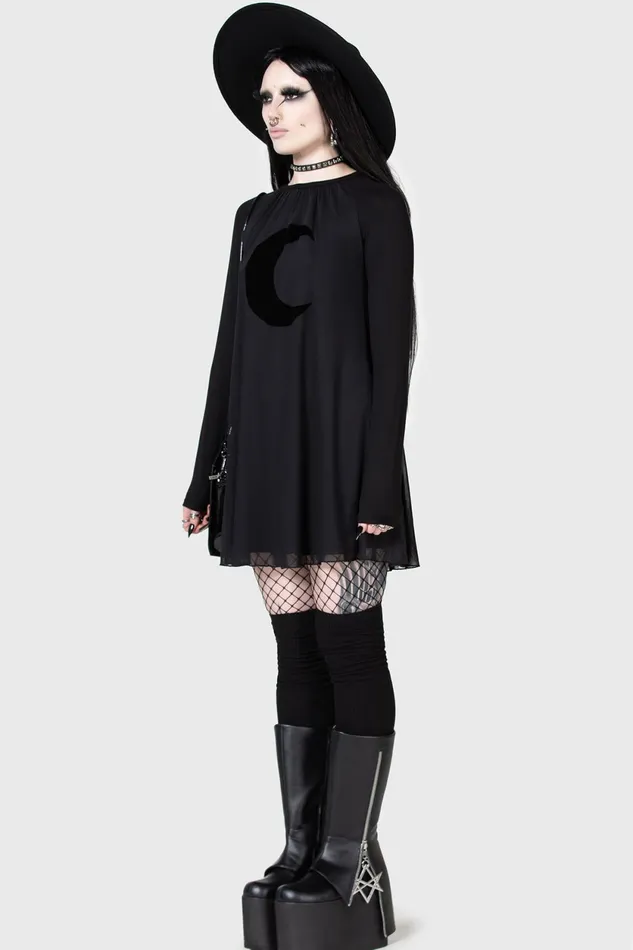 Women Mini Killstar Lunar Apex Raglan Dress