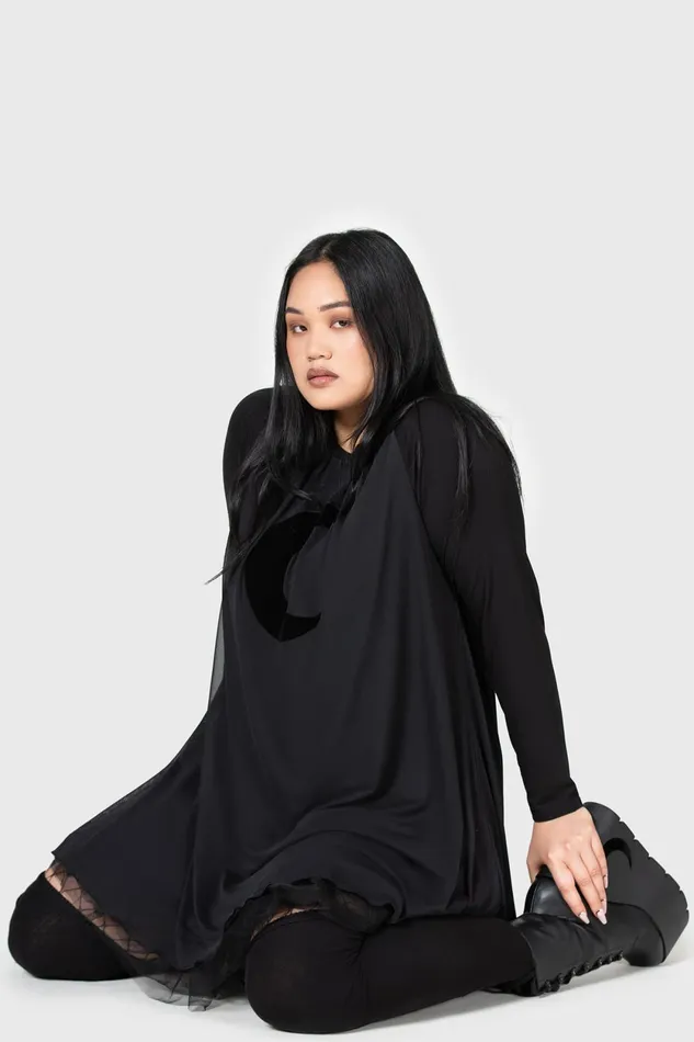 Women Mini Killstar Lunar Apex Raglan Dress