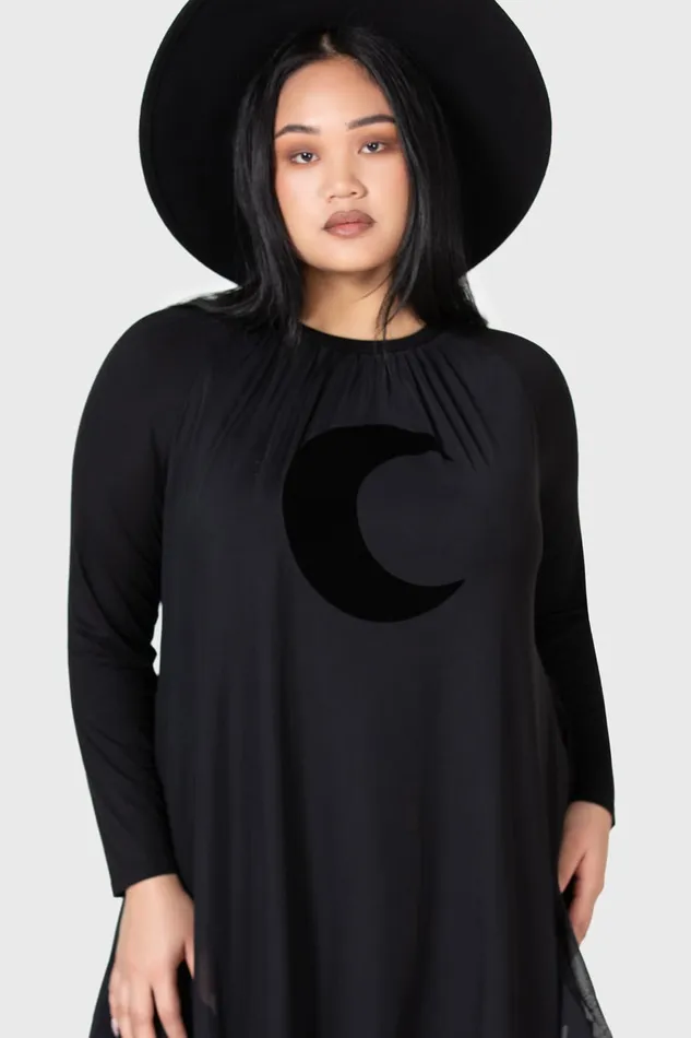 Women Mini Killstar Lunar Apex Raglan Dress