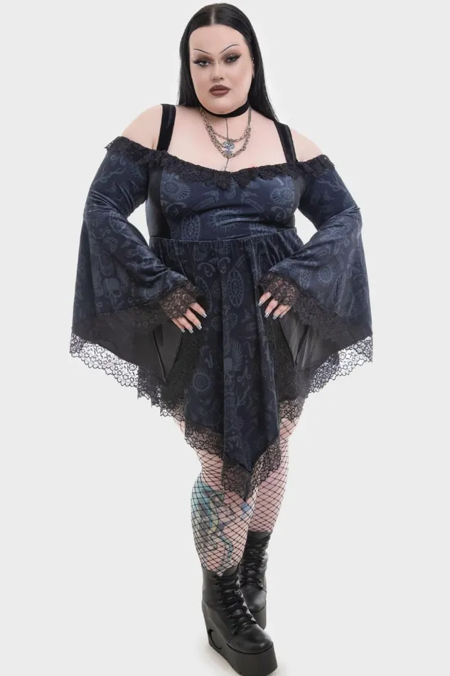 Women Mini Killstar Temptation Bardot Dress
