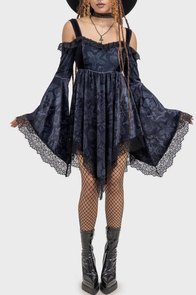 Women Mini Killstar Temptation Bardot Dress