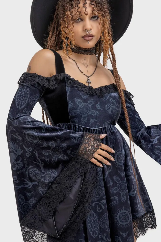 Women Mini Killstar Temptation Bardot Dress