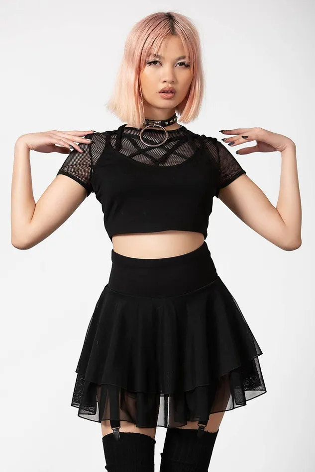 Women Mini Skirts Killstar Yasumi Mesh Skirt