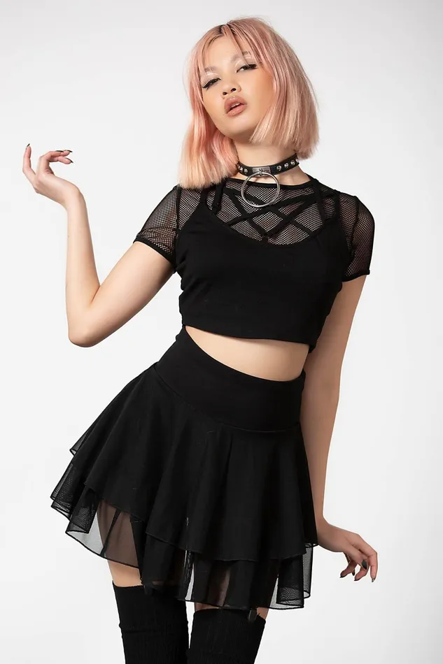 Women Mini Skirts Killstar Yasumi Mesh Skirt