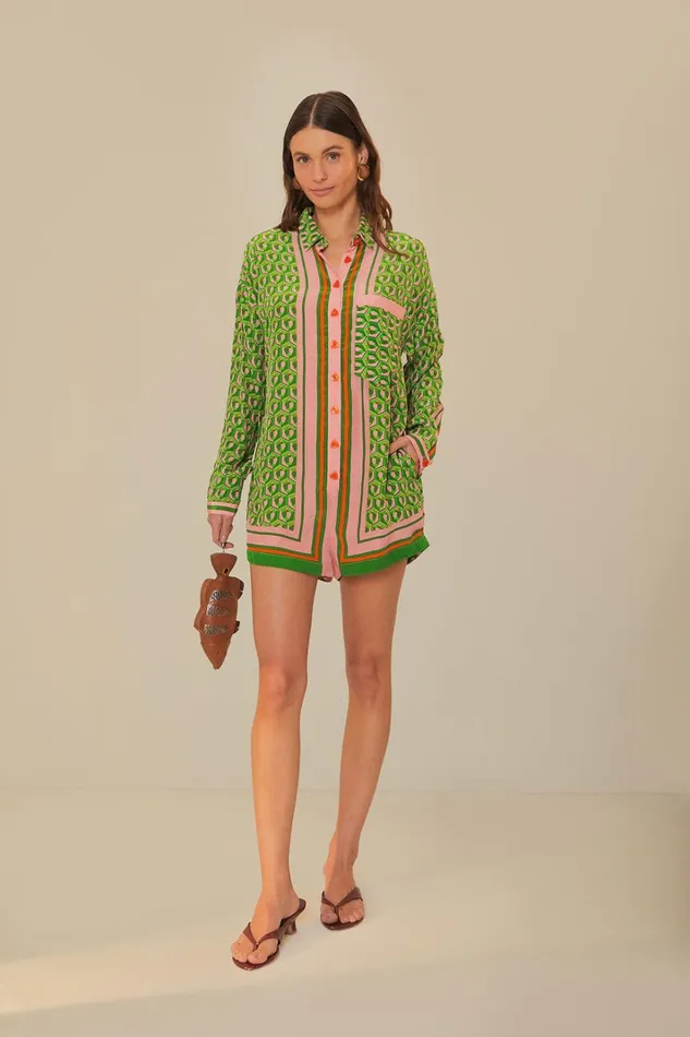 Women Mixed Cashew Scarf Romper Cashew Scarf Mix FARM Rio Rompers