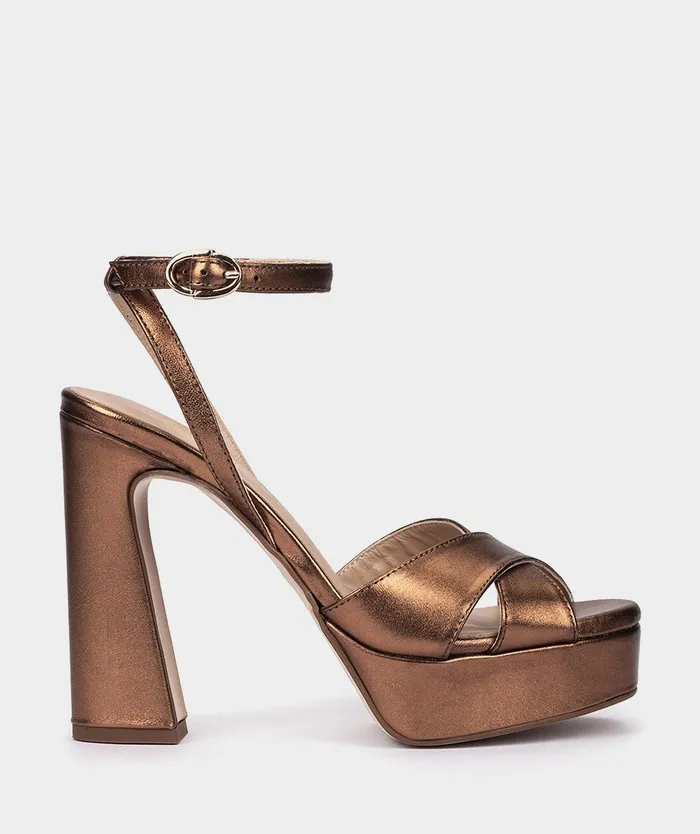 Women Montpellier Metallic 8211 Heeled Sandals Pedro Miralles