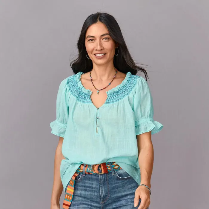 Women Morgan Easy Top Soft Turq Sundance Catalog Tops