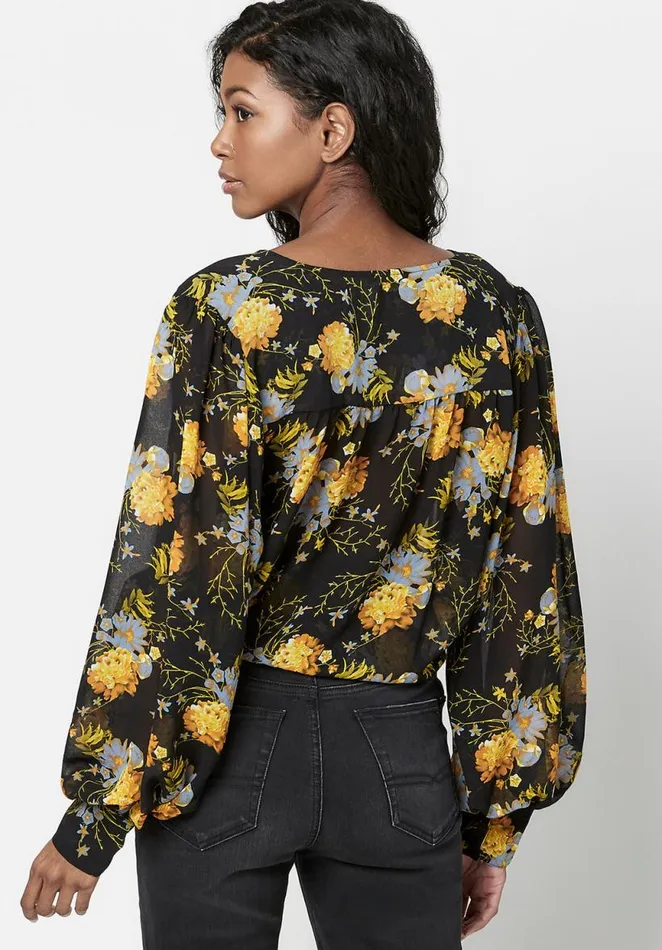 Women My Treat Wrap Blouse Victorianfloral Buffalo David Bitton Blouses