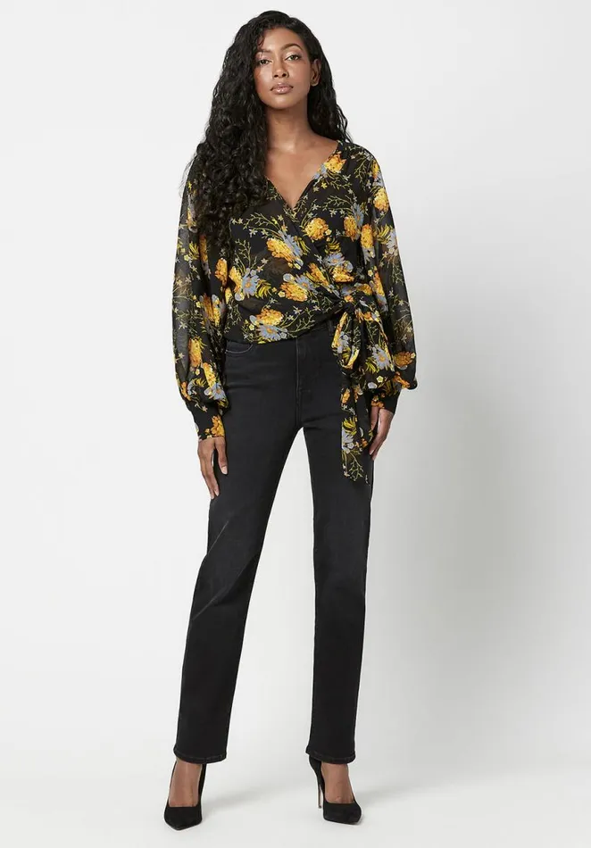 Women My Treat Wrap Blouse Victorianfloral Buffalo David Bitton Blouses