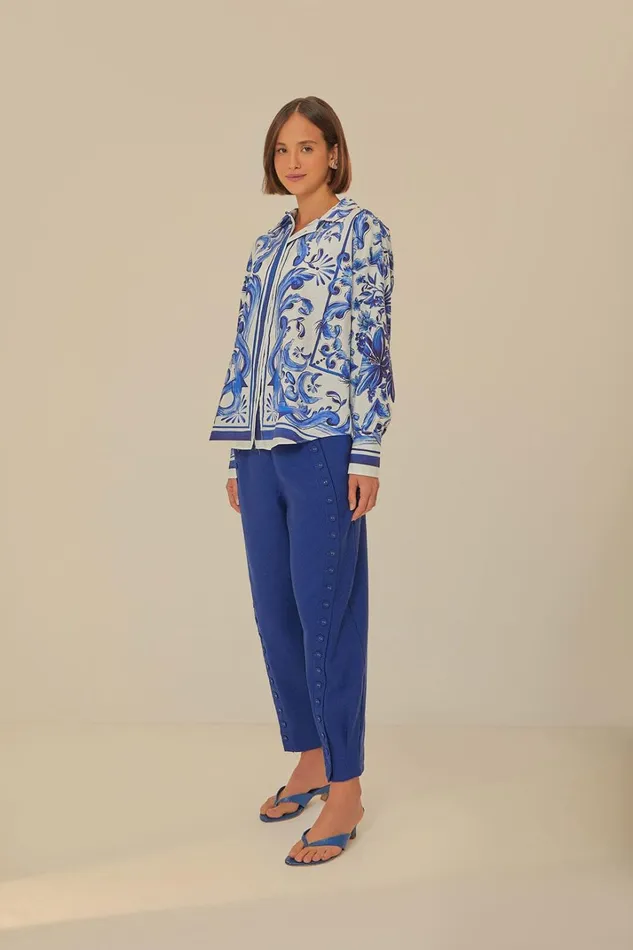 Women Navy Blue High Waisted Pants Navy Blue FARM Rio Pants