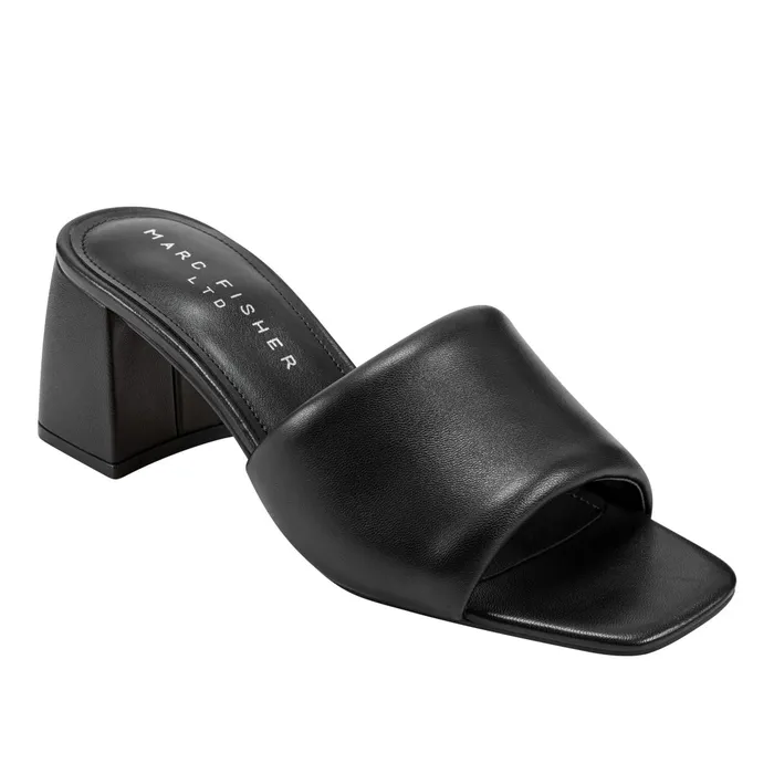 Women Nombra Block Heel Slide Sandal Black Marc Fisher Mules and Slides