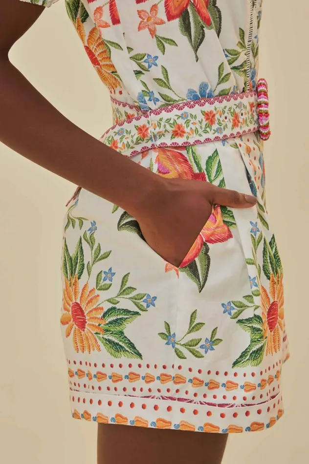 Women OffWhite Bloom Garden LENZING ECOVERO Euroflax Romper Bloom Garden Offwhite FARM Rio Rompers