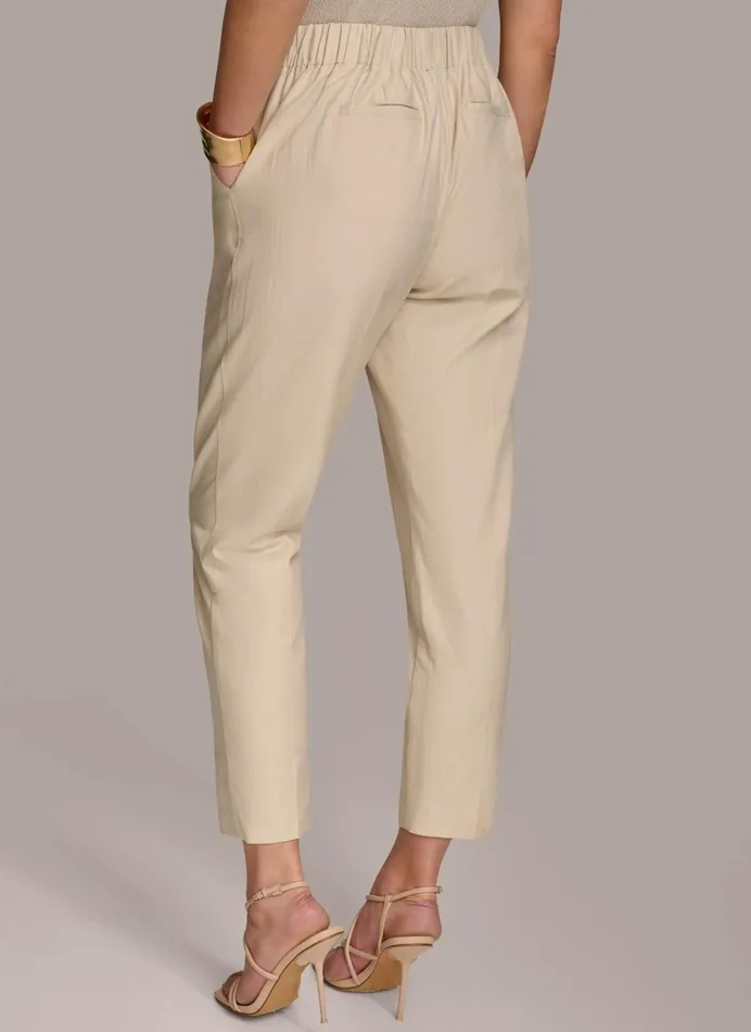 Women Pants Donna Karan PULL ON TROUSER WITH PLEATS Beige