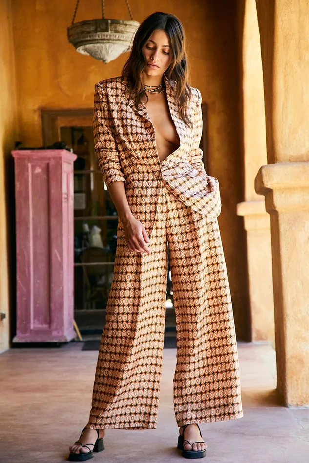 Women Pants Free People Grecia Suit Espresso Multi
