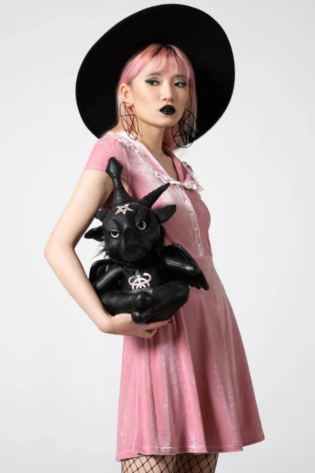 Women Party Killstar Every Mourning Collar Dress PASTEL PINK