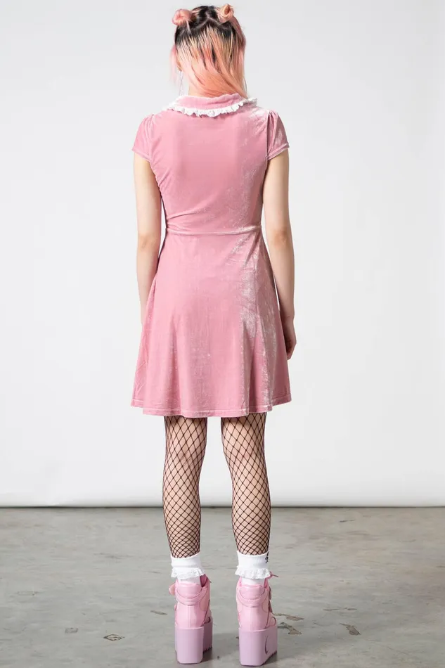 Women Party Killstar Every Mourning Collar Dress PASTEL PINK