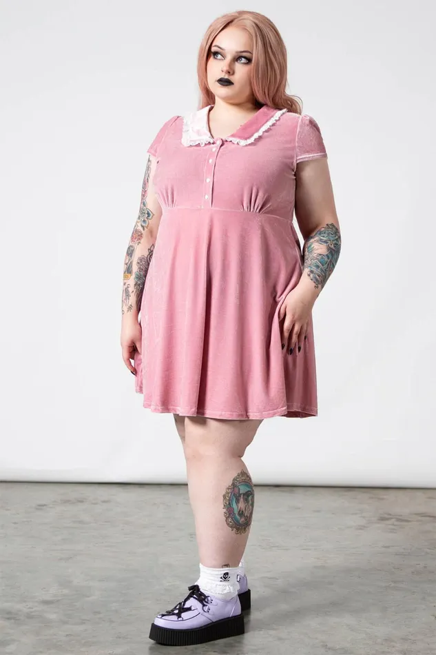 Women Party Killstar Every Mourning Collar Dress PASTEL PINK
