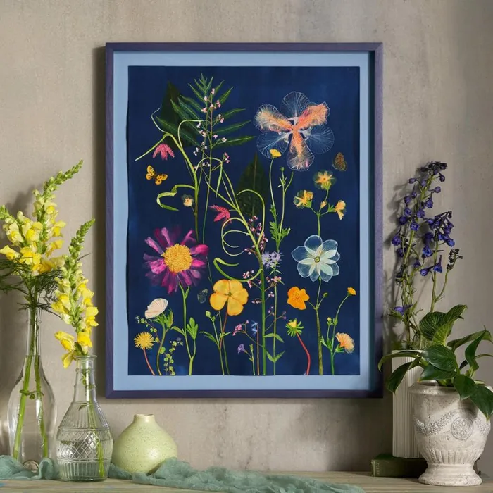 Women Peony Iris Fritillaria Painting Sundance Catalog OneOfAKind
