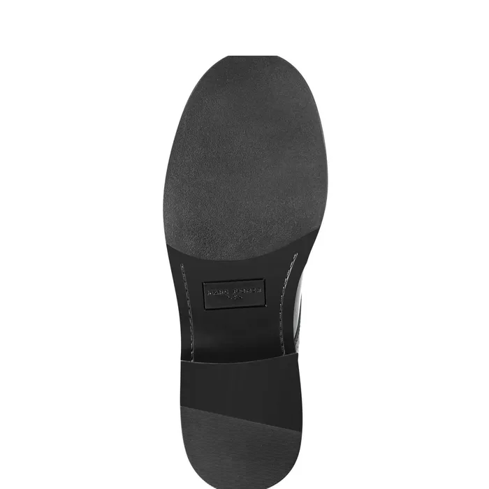 Women Perrie LaceUp Oxford Black Leather Marc Fisher Loafers and Flats