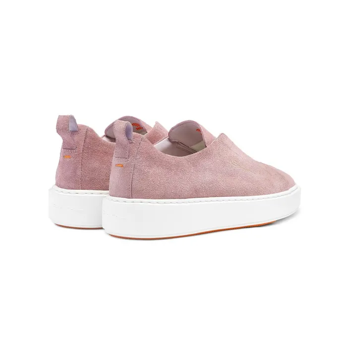 Women Pink Suede SlipOn Sneaker Santoni Sneakers