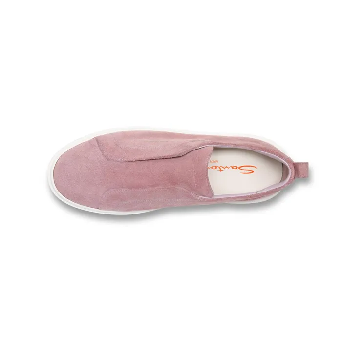 Women Pink Suede SlipOn Sneaker Santoni Sneakers