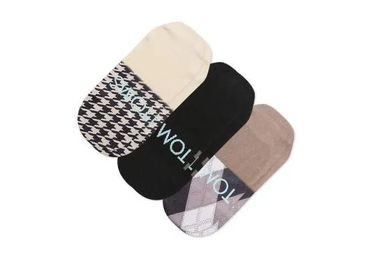 Women Preppy Plaid No Show Socks 3Pack Multi Preppy Print TOMS Socks