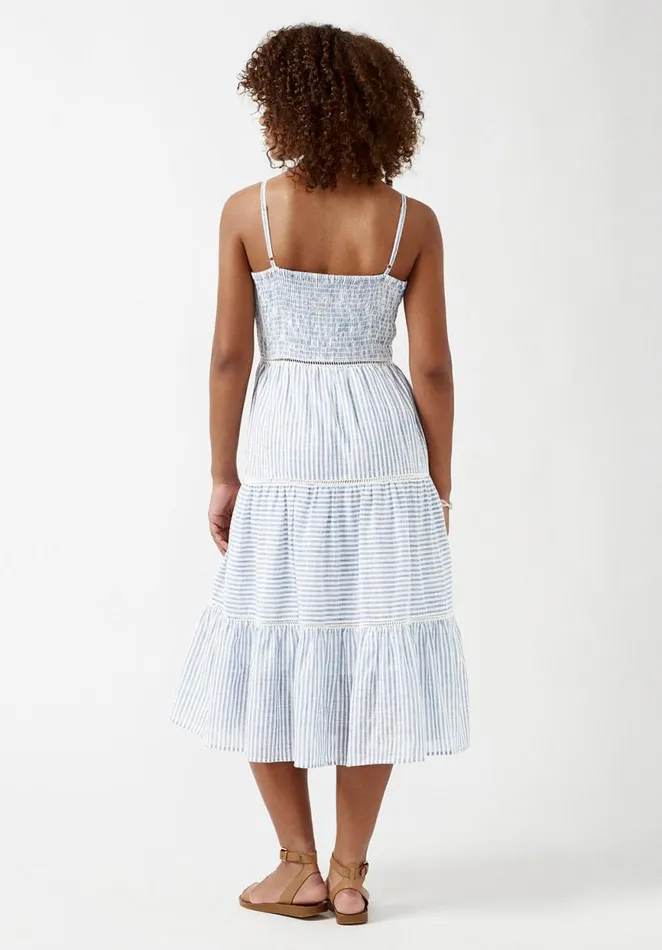 Women Quinby Tiered Stripe Dress Blue Buffalo David Bitton Dresses and Jumpsuits