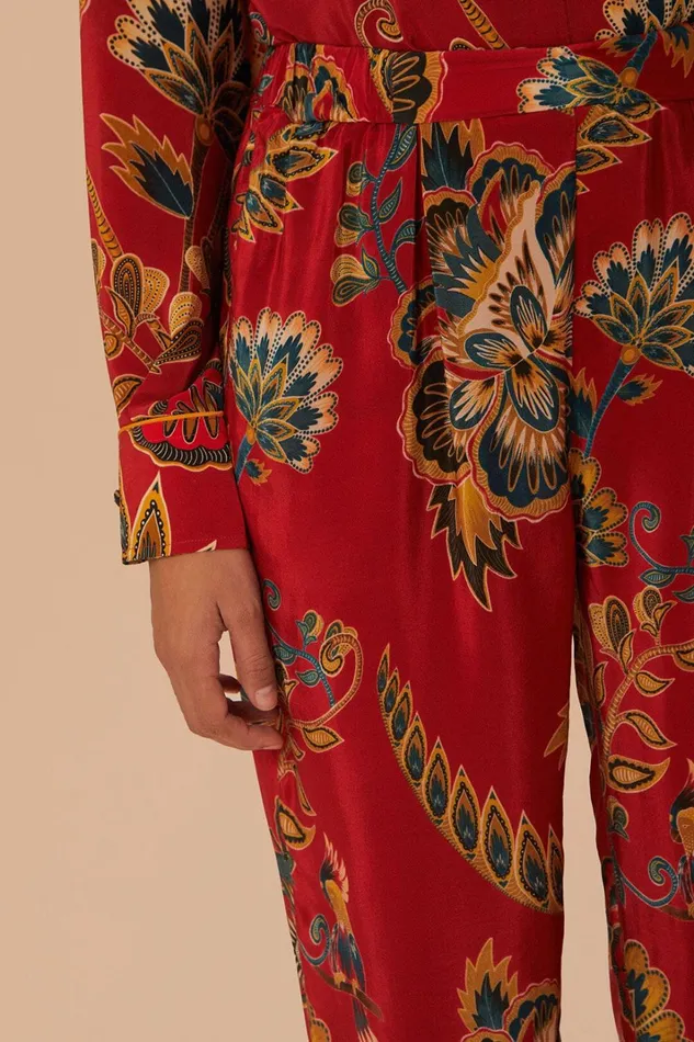 Women Red Maxi Floral Pajama Pants Maxi Floral Red FARM Rio Pants