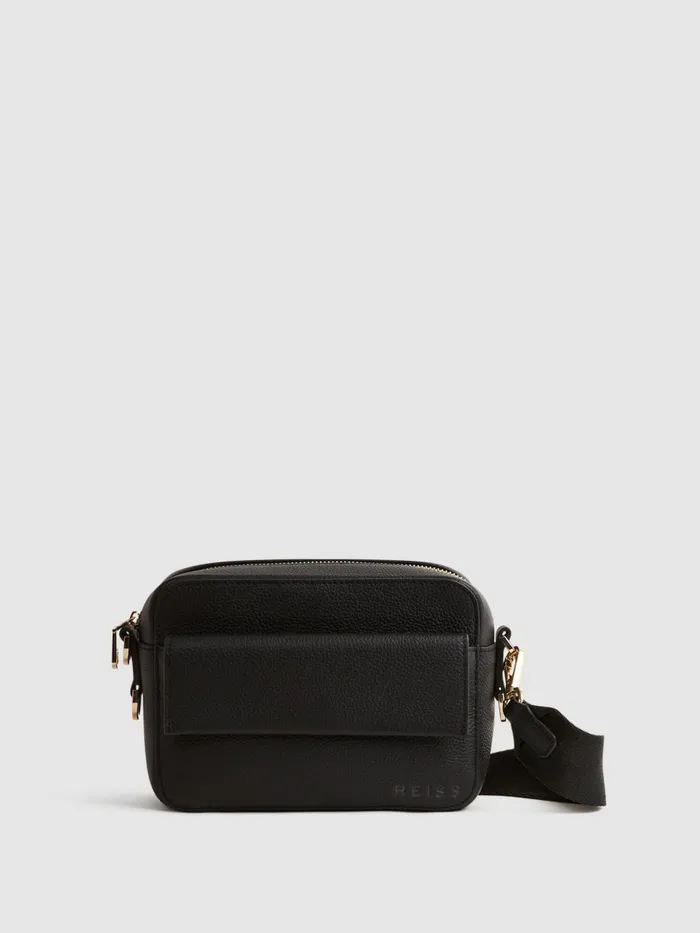 Women Reiss Bags Clea Leather Crossbody Bag Black