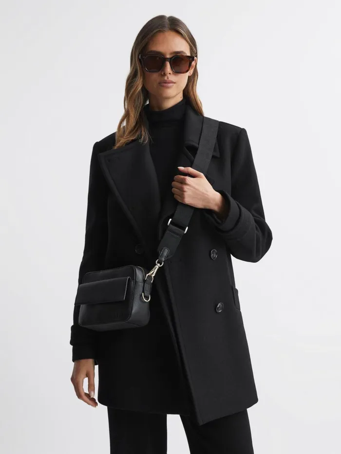 Women Reiss Bags Clea Leather Crossbody Bag Black