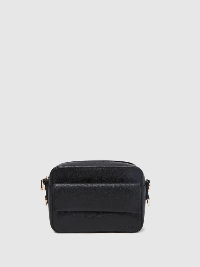 Women Reiss Bags Clea Leather Crossbody Bag Black