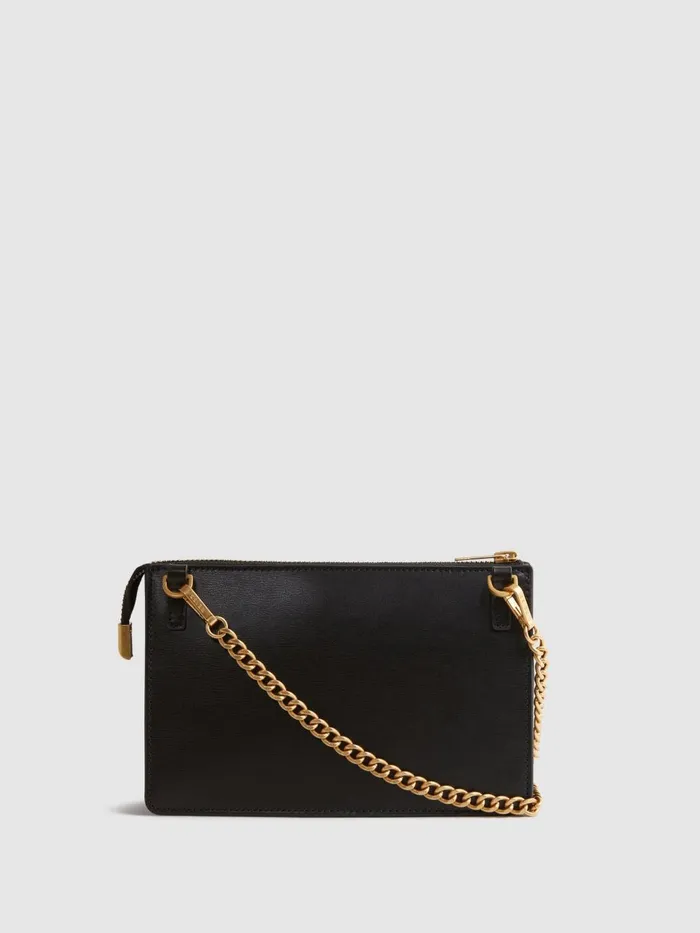 Women Reiss Bags Picton Leather Chain Crossbody Bag Black