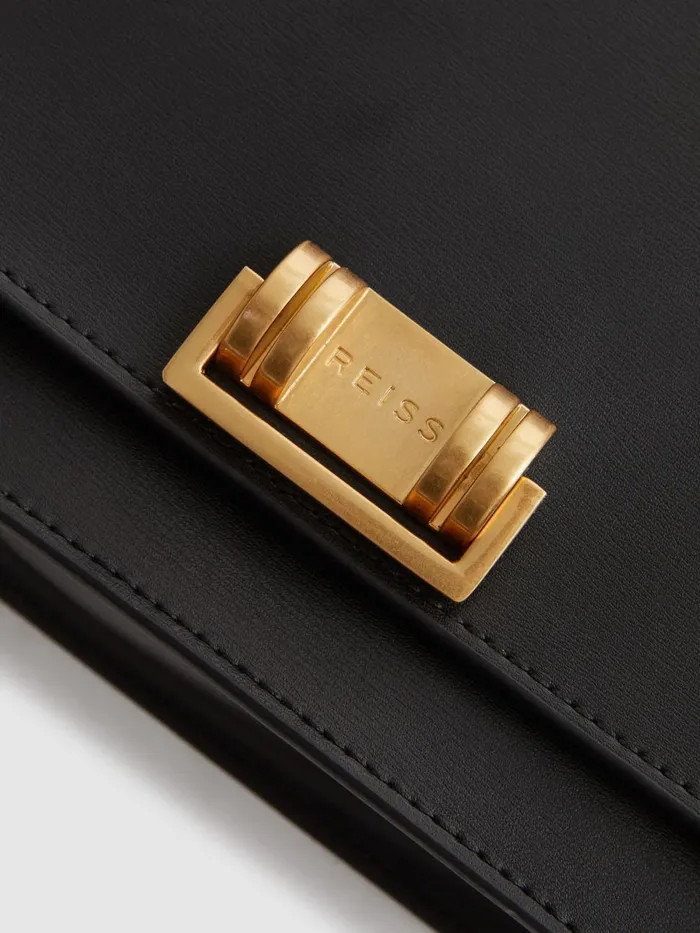 Women Reiss Bags Picton Leather Chain Crossbody Bag Black