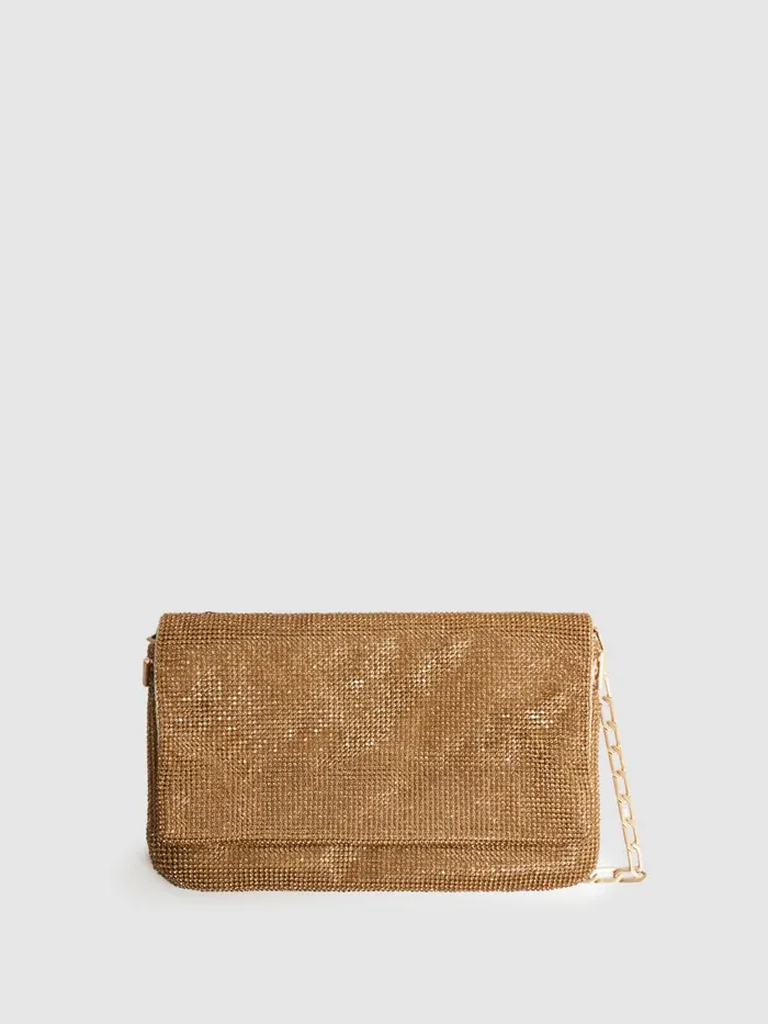 Women Reiss Bags Soho Embellished Shoulder Bag Bronze
