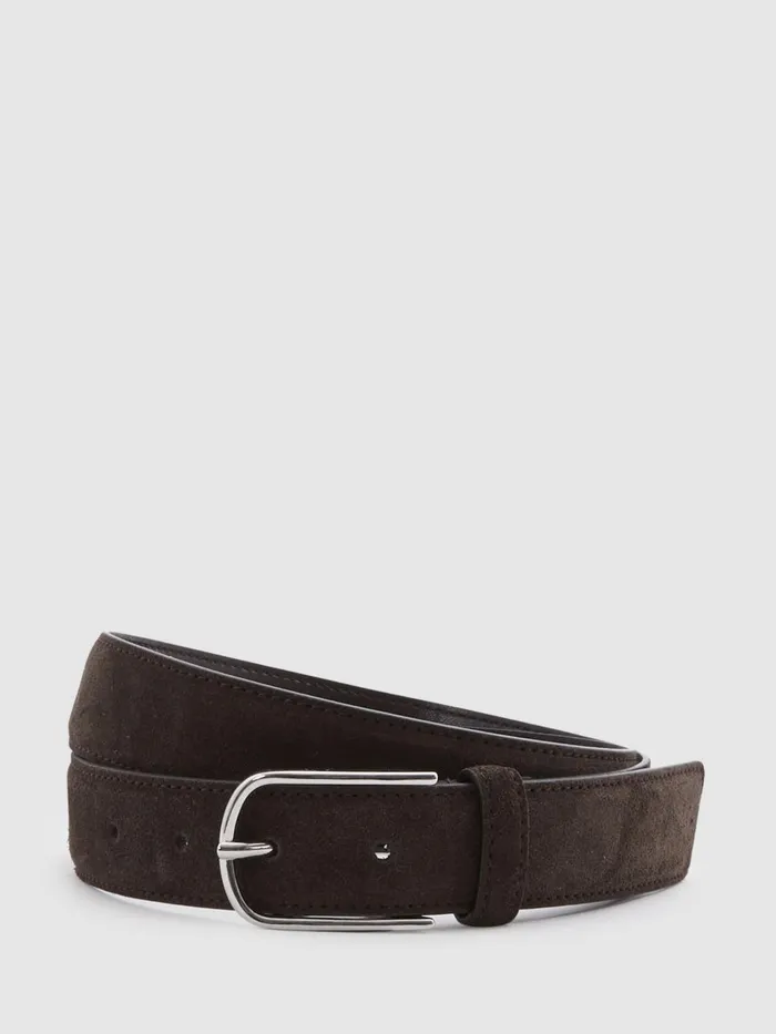 Women Reiss Belts Carrie Suede Belt Chocolate