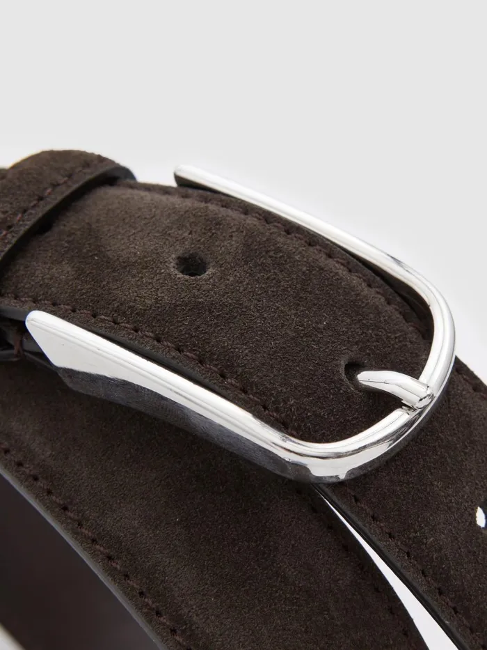 Women Reiss Belts Carrie Suede Belt Chocolate