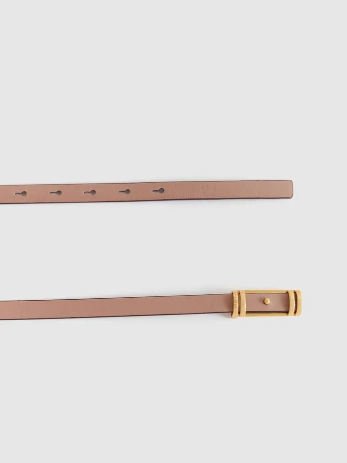 Women Reiss Belts Lara Thin Leather Belt Nude