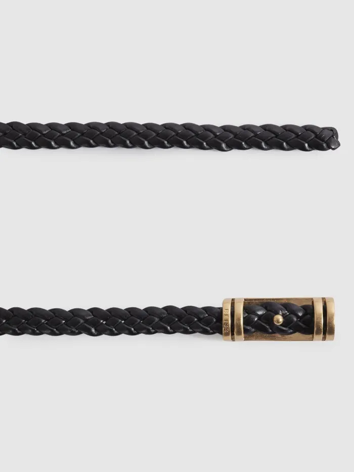 Women Reiss Belts Lara Woven Leather Belt Black
