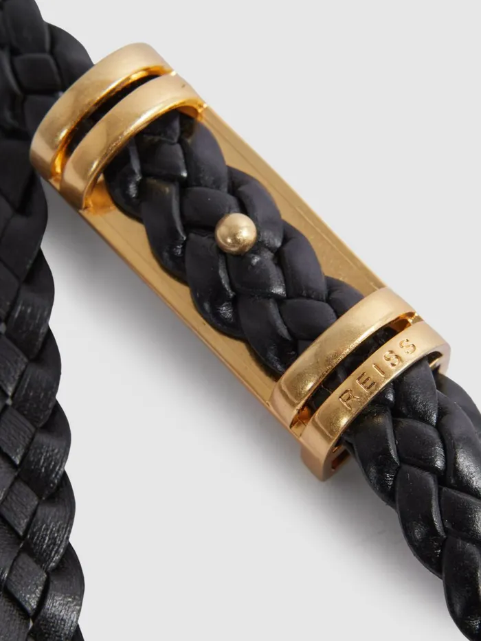 Women Reiss Belts Lara Woven Leather Belt Black