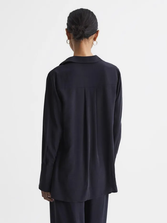 Women Reiss Blouses and Shirts Kia Silk Shirt Navy