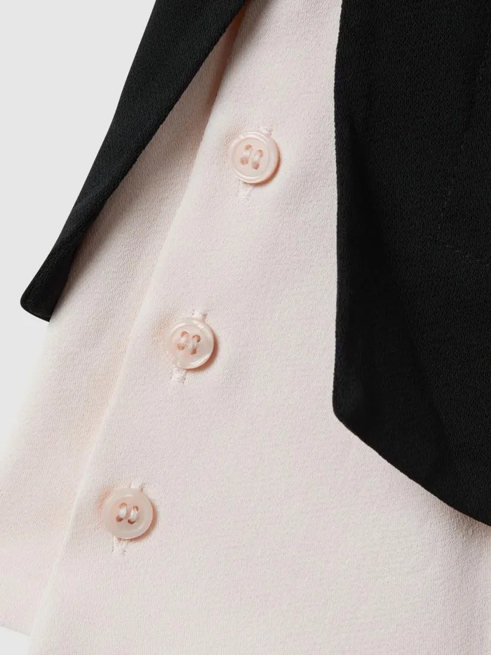 Women Reiss Blouses and Shirts Nila Contrasting ButtonThrough Shirt Blacknude