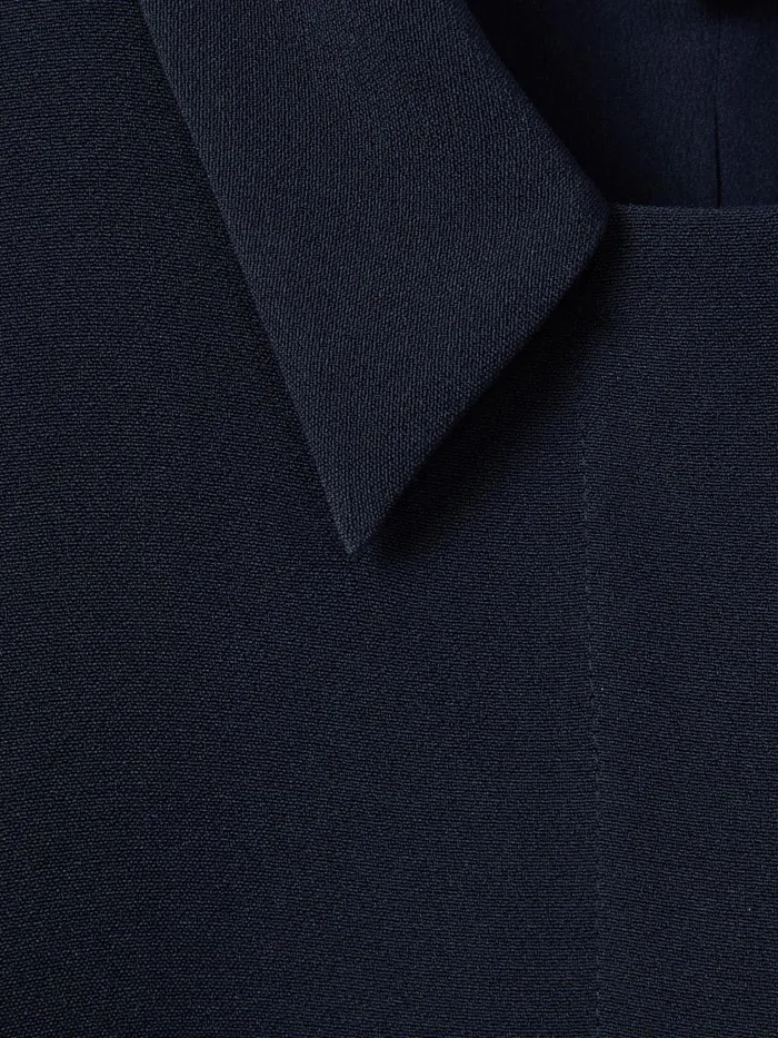 Women Reiss Brands Crepe Ruffle Jacket Navy