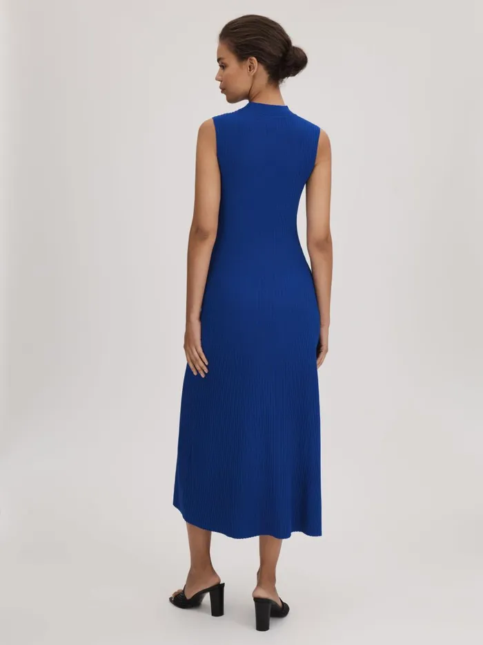 Women Reiss Brands Ribbed Midi Dress Bright Blue