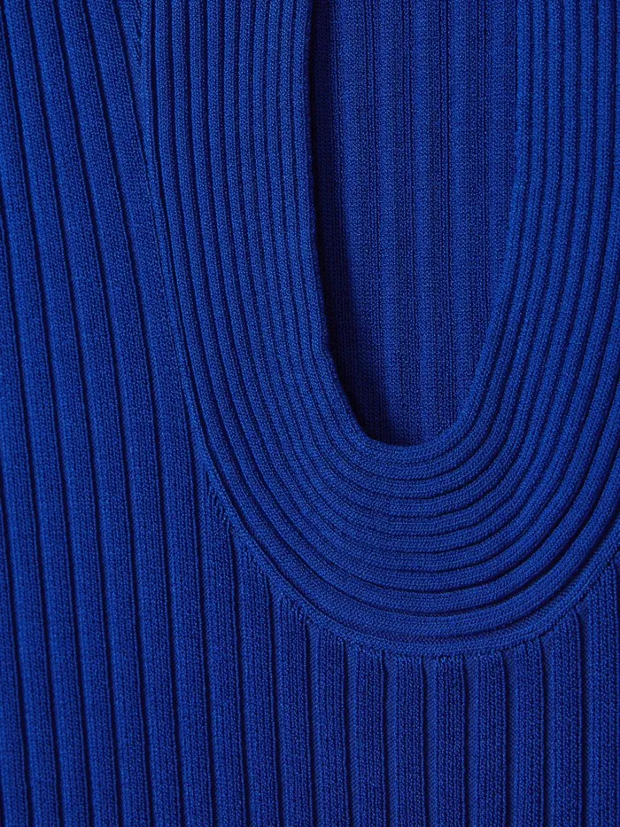 Women Reiss Brands Ribbed Midi Dress Bright Blue