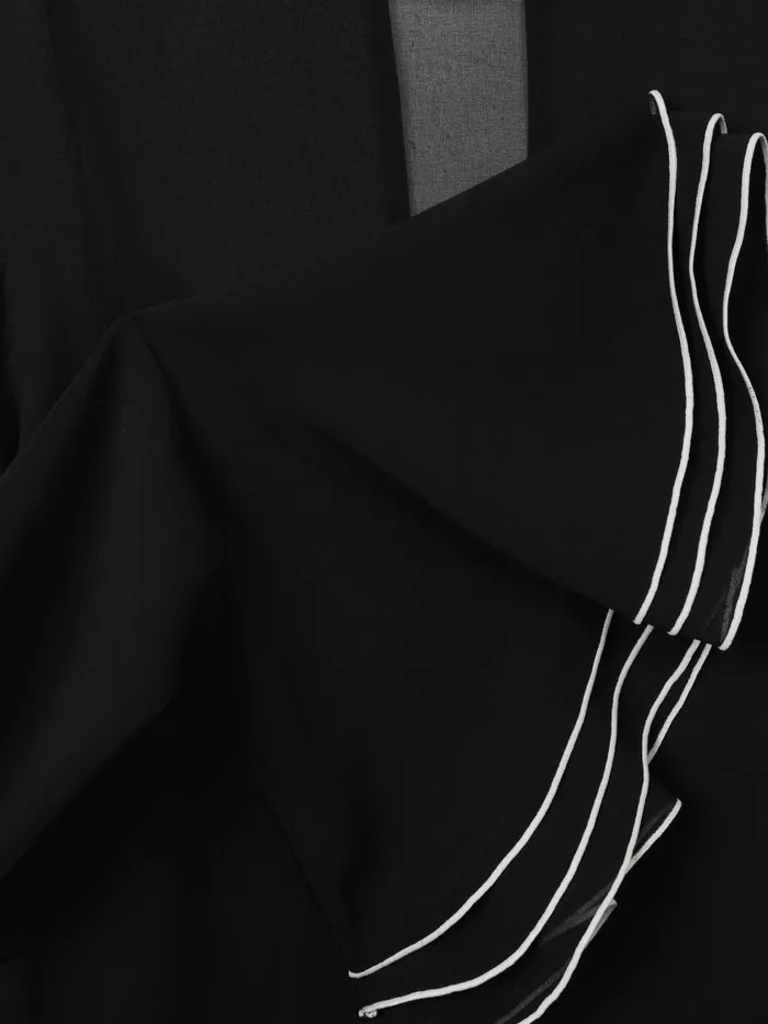 Women Reiss Brands Sheer Fluted Cuff Mini Dress Black