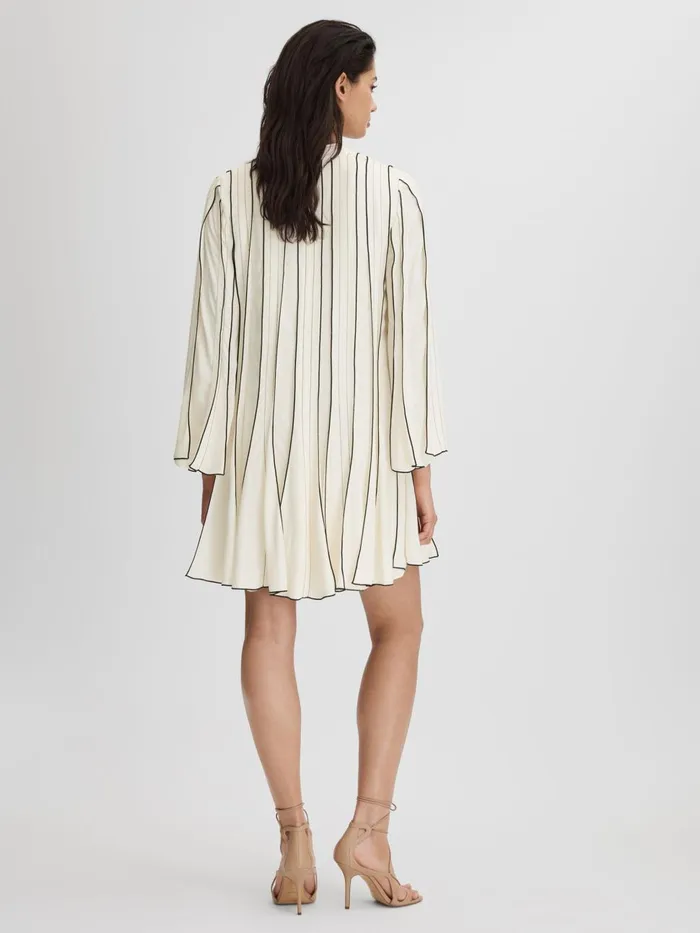 Women Reiss Dresses Orla Contrast Ruffle Mini Dress Ivory