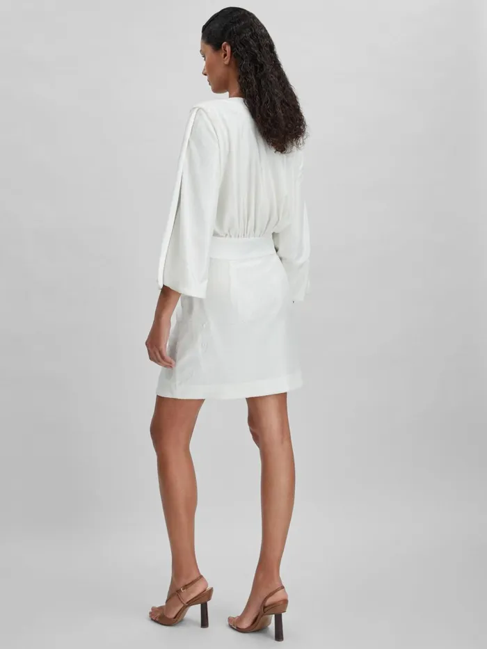 Women Reiss Dresses Sequin Side Tie Mini Dress Chalk
